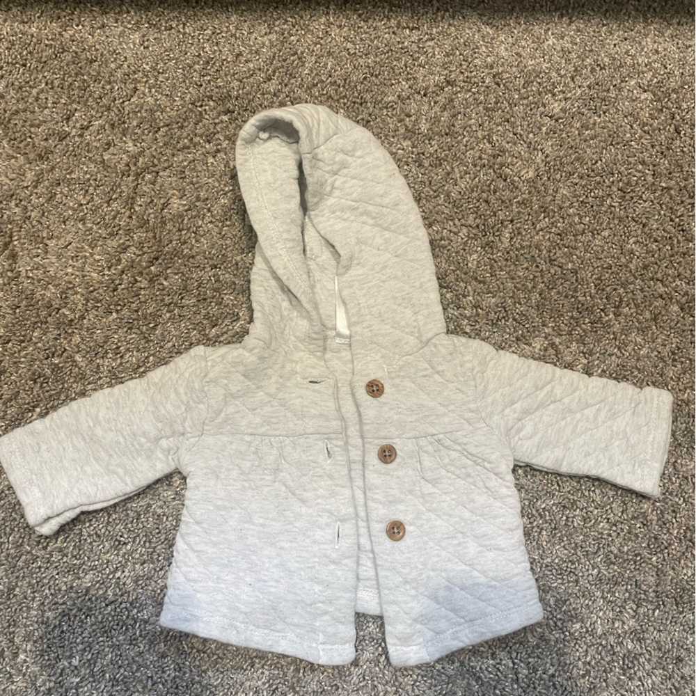 Gray newborn hooded jacket cardigan